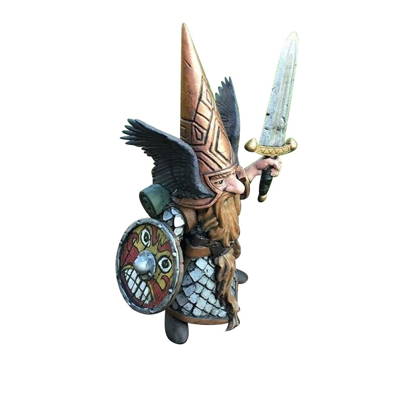 Gnome Ridder In Volledige Armor Holding Sword Tuin Gnome Warrior Tuin, Outdoor Tuin Standbeeld: Beige