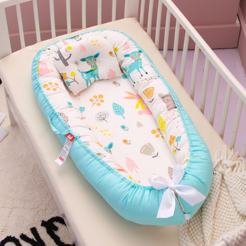 Newborn Travel Bed for Outdoor Bed Portable Baby Nest Bed with Pillow CushionInfant Crib Nest: C17