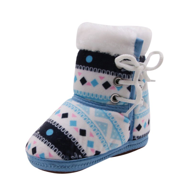 Autumn Winter Warm Fleece Snow Boots For Baby Girl Boy Anti-silp Prewalker Bootie Shoes 0-18 Months