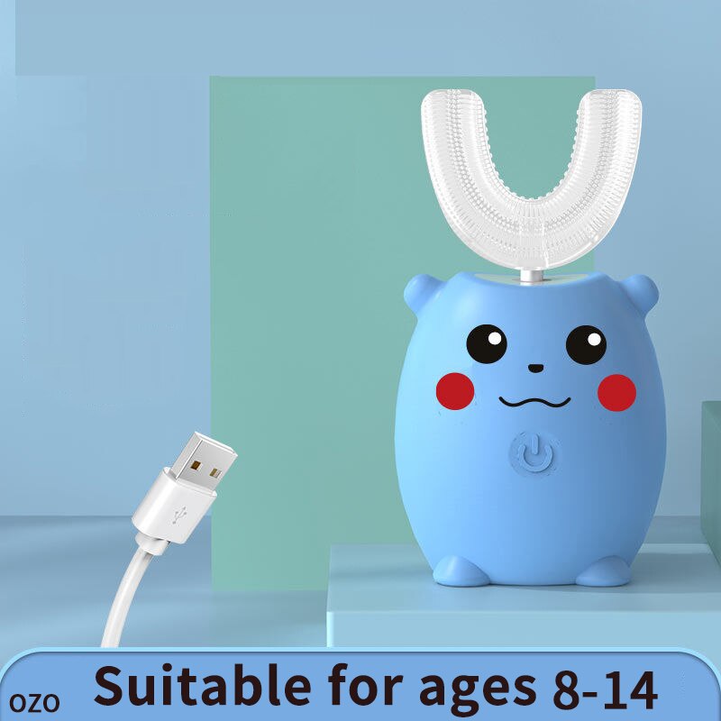 Smart Sonic Electric Toothbrush Kids Silicone Automatic Ultrasonic Tooth Brush Children Blue Light Teeth Brush 360 U XaoMi Home: blue 9-16