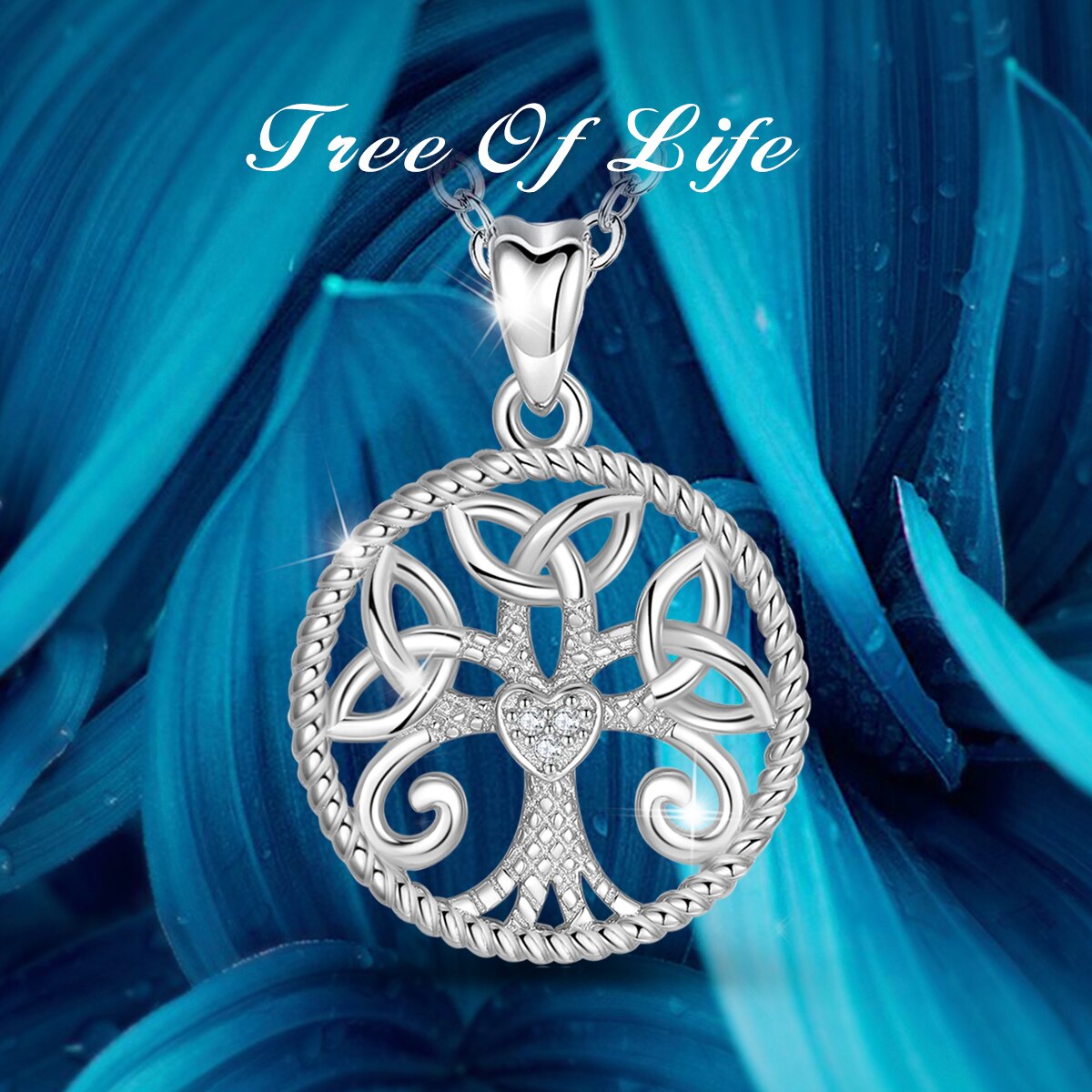 EUDORA collana con ciondolo albero della vita in argento Sterling 925 nodo celtico irlandese mirtillo gioielli in argento per donne ragazze CYD113