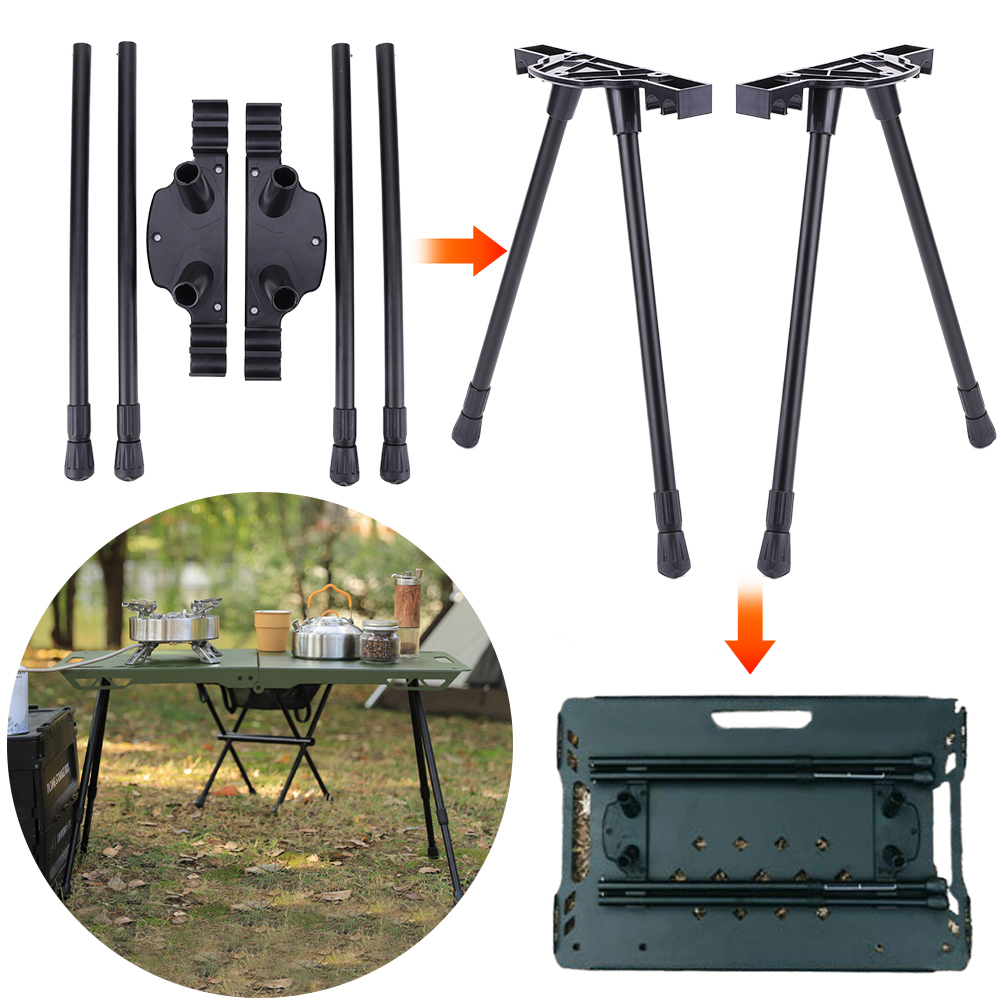 Folding Workbench Legs Metal Foldable Furniture Legs Adjustable Height Coffee Table Legs DIY Camping Equipment Outdoor Travel