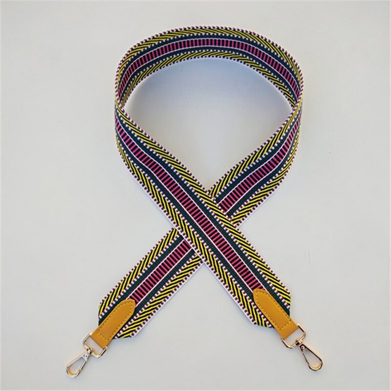 Colorido cinto de couro feminino saco acessórios arco-íris tecido ajustável alça para bolsa alça de ombro de náilon alças w211: F