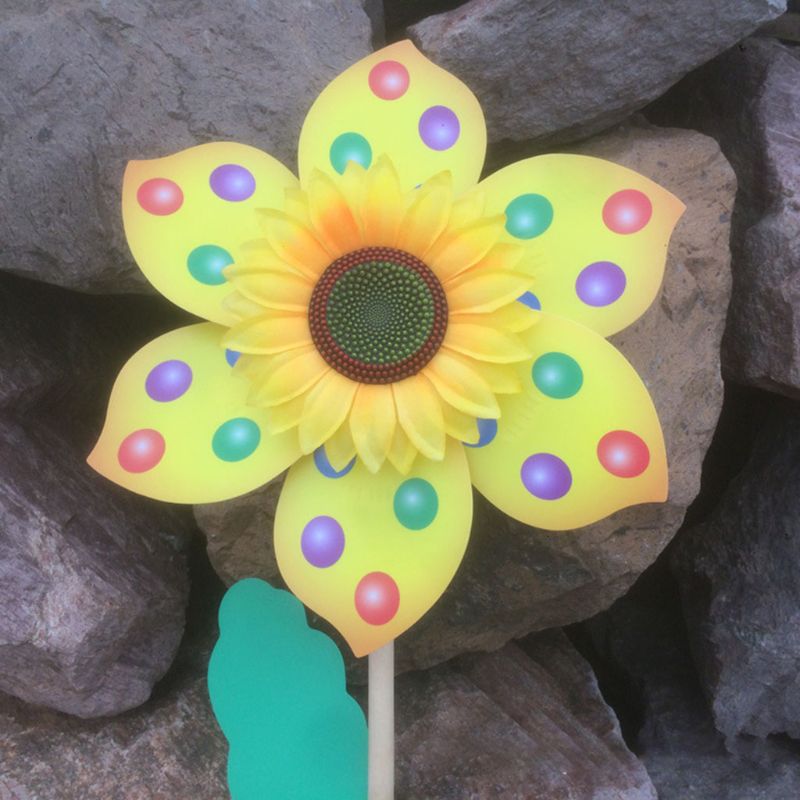 Holz Windmühle Wind Spinner Windräder Home Garten Hof Dekoration Kinder Spielzeug GXMA