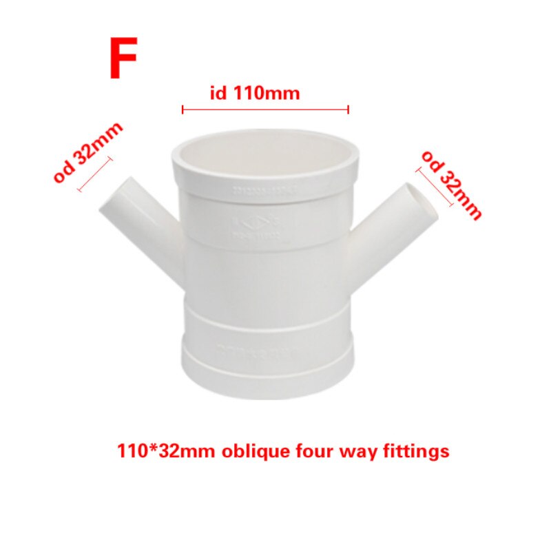 Uniones Uds. PVC oblicuo, accesorios en t de tres vías, juntas en t de 45 grados, accesorios de tubería de suministro de agua, accesorios oblicuos de PVC de cuatro vías