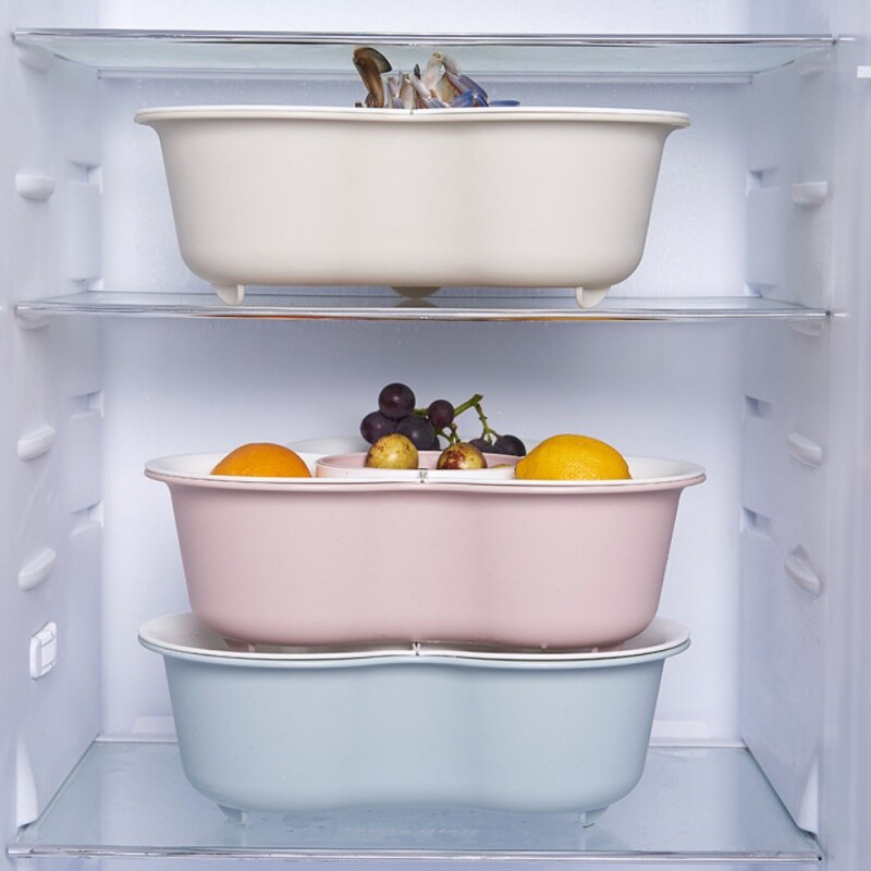 Fregadero de plástico de doble plato para lavar cesta para vegetales plato de fruta fregadero de drenaje de cocina cesta de almacenamiento a