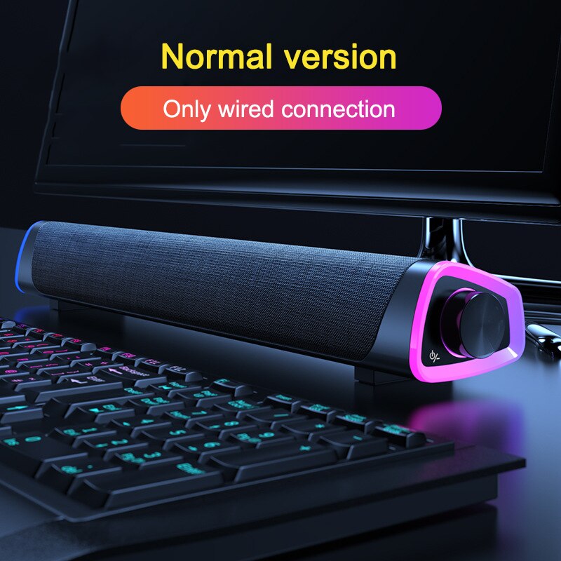 Soundbar tv høyttaler bluetooth aux usb fm radio kablet hjemmekino surround for pc tv høyttaler datamaskin soundbar: Wire svart