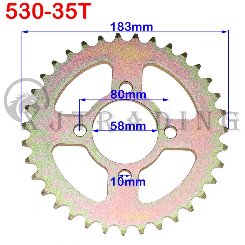 530 Chains 58MM 31T/32T/35T/37T/40T/45T Chain Sprockets Rear Back Sprocket Cog For karting ATV four-wheel off-road vehicle
