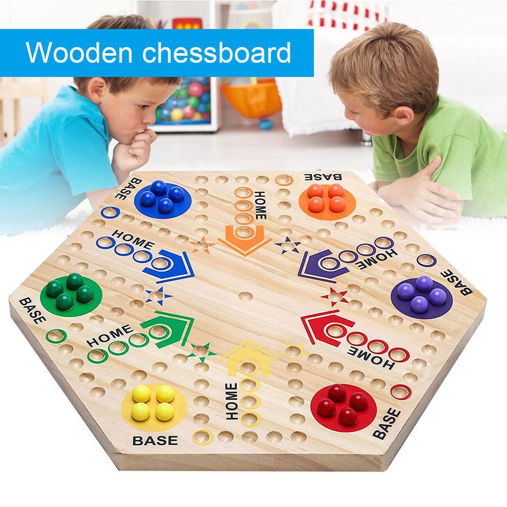 Houten Schaakbord Jeugd Houten Flying Schaken Multifunctionele Houten Creatieve Speelgoed Puzzel Speelgoed Tafelblad Spel