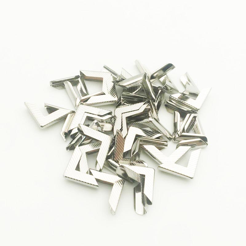 Coins métalliques argentés pour livres, Scrapbooking, Albums photos, Menus, protecteurs de coins, artisanat en métal, ornement, bricolage, 50 pièces