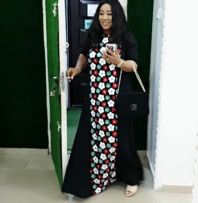 Afrikaanse Jurken Voor Vrouwen Mode Lovertjes Lange Jurk Grote Elastische Afrika Dashiki Maxi Jurk Effen Vintage Plus Size Vestido: M