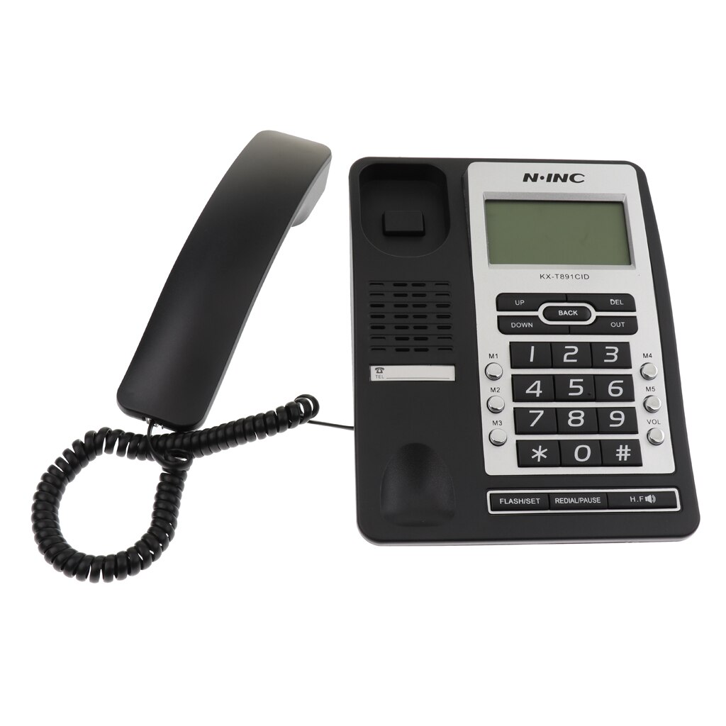 Big Buttons Home Phone LCD Caller ID Telephone Corded Desktop Speaker Redial: Default Title