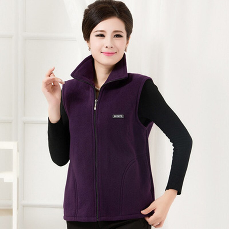 Goedkope winter paars/zwart mommy vest plus size 3xl 4xl warme dames vest mouwloze katoenen jassen dames herfstoutfits