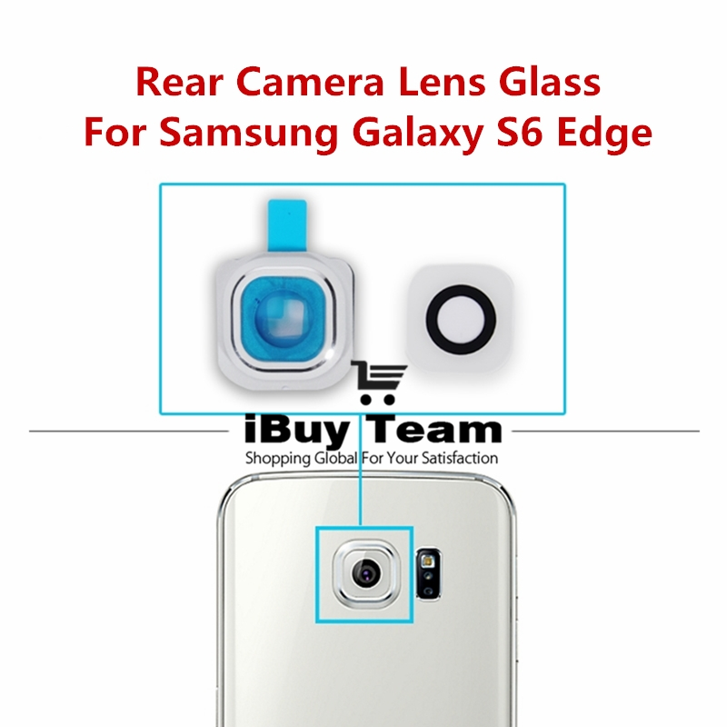 Rear Camera Lens Glass Cover for Samsung Galaxy S6 Edge - Replacement Part with Frame