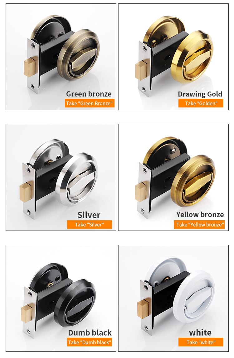 JZPENG invisible door lock bedroom door lock household universal door lock bedroom door lock universal pull ring wooden door loc