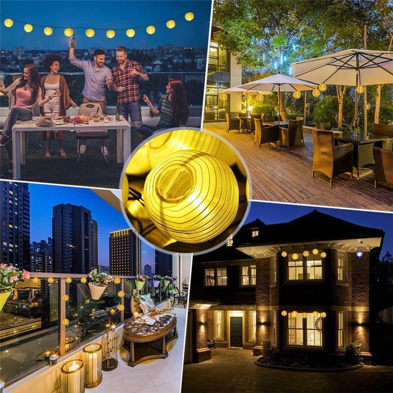 LED Solar Lantern String Lights Outdoor Garden Lantern Birthday Wedding Decor Craft DIY Lampion Hanging Ball Party Supplies