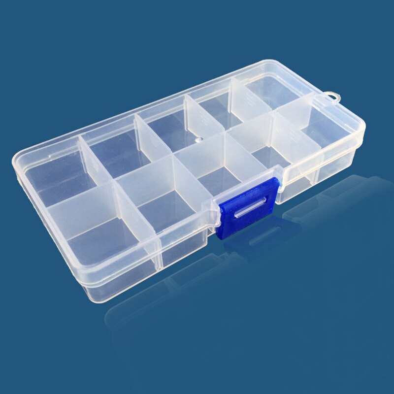 10 Slots Cells Colorful Portable Jewelry Tool Storage Box Container Ring Electronic Parts Screw Beads Organizer Plastic Case: Yellow & Black