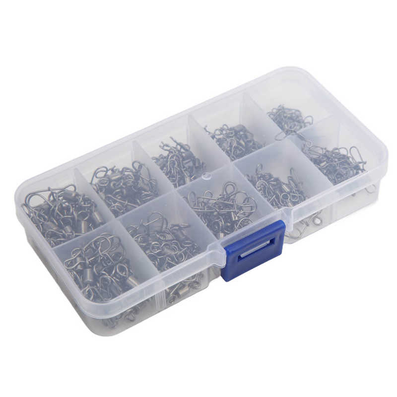 Fishing Line Connector Fishing Swivels Snaps Set Bearing Structure with Safety Snaps for Saltwater and Freshwater