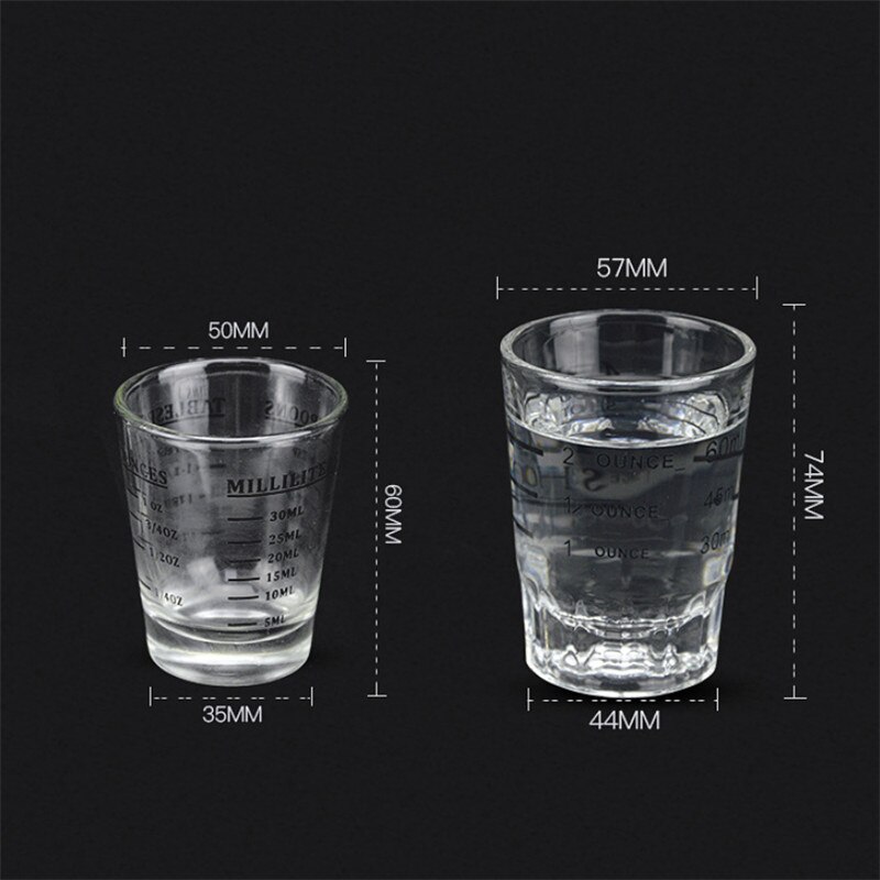 Taza pequeña de café Espresso resistente al calor, vaso medidor de vidrio grueso con calibración, herramientas para hornear, 30/60ml, 1 ud.
