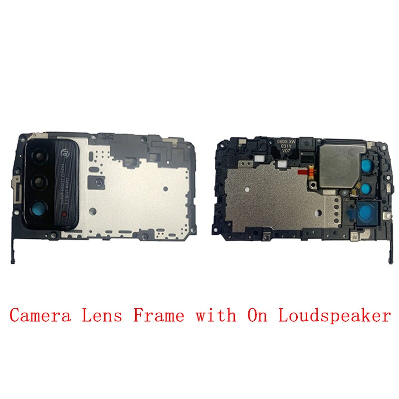 Achter Back Camera Lens Glas Met Metalen Frame Houder Voor Huawei Honor X10 Max 5G Luidspreker Reparatie Vervanging onderdelen: Camera Frame