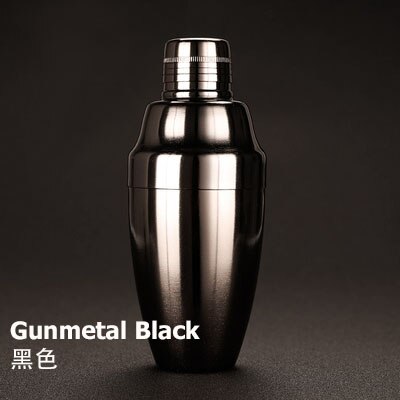Japansk stil 500ml rustfrit stål 3- stykke cocktail shaker bar shaker skomager shaker bar værktøjer: Gunmetal sort