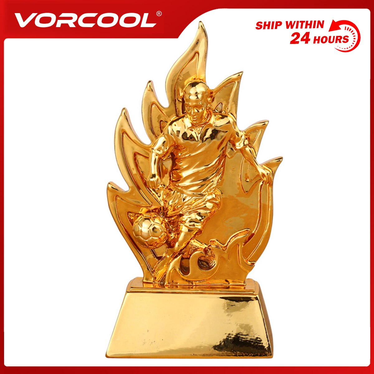 Trofee Voetbal Gouden Vlam Kleine Beloning Cup Desktop Ornament Foto Props Voor Sport Concurrentie Feesten