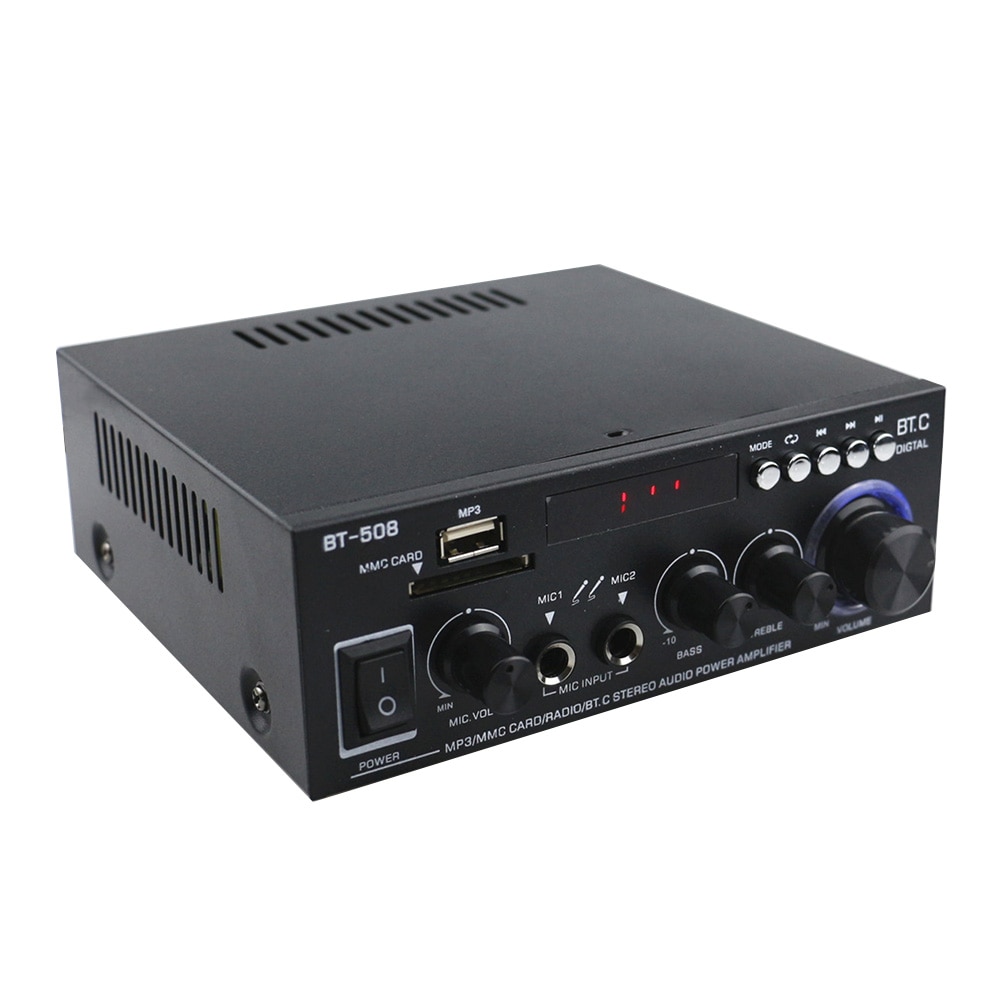 600W HIFI Music Audio Dual Channel Bluetooth Digital Car Home Mini Bass Power Amplifier Stereo Subwoofer With Remote Control