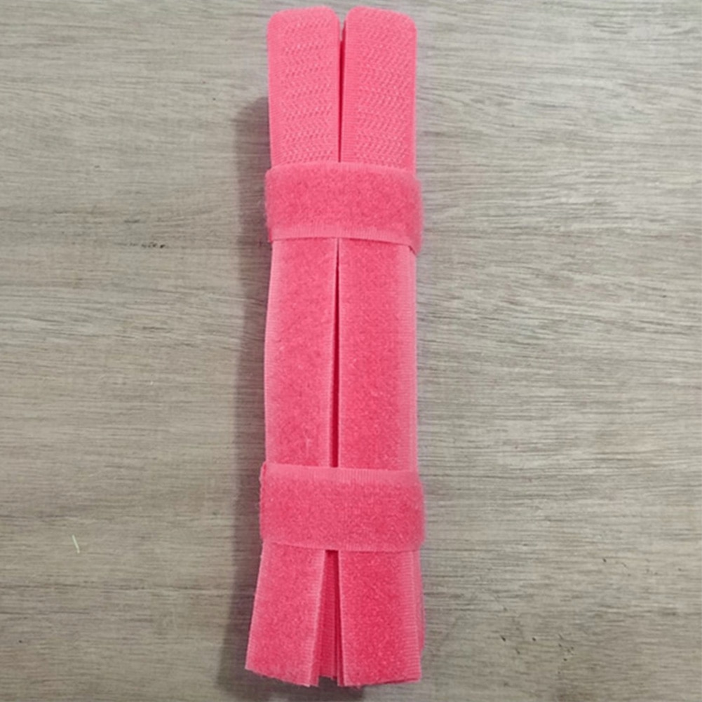 50 Pcs Loop Cable Wire Organizer Fastener Hook Loop Back To Back Nylon Cable Ties Reusable Cord Rope Holder Magic Sticker: Rose red
