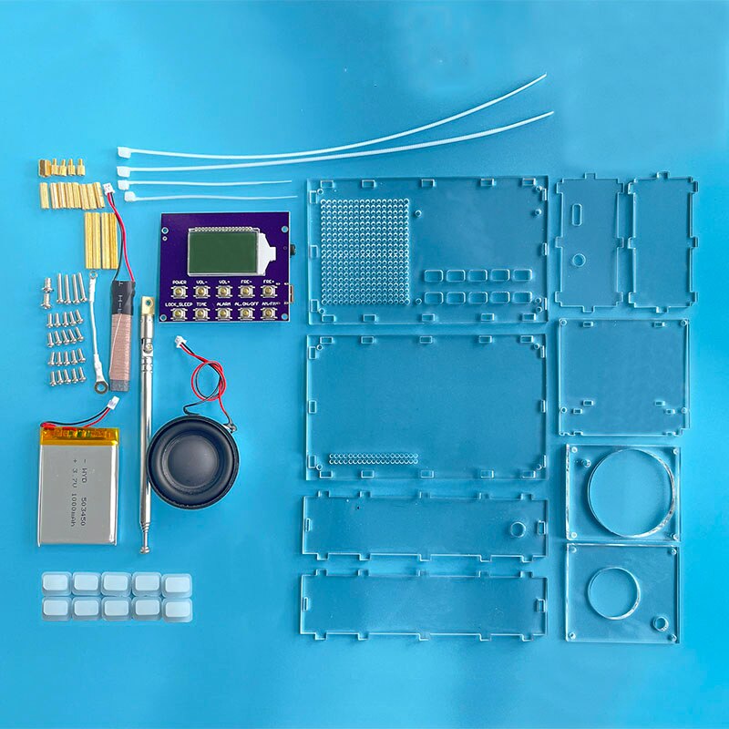 digital radio three-band FM, AM, SW digital clock radio kit with Acrylic shell and Battery