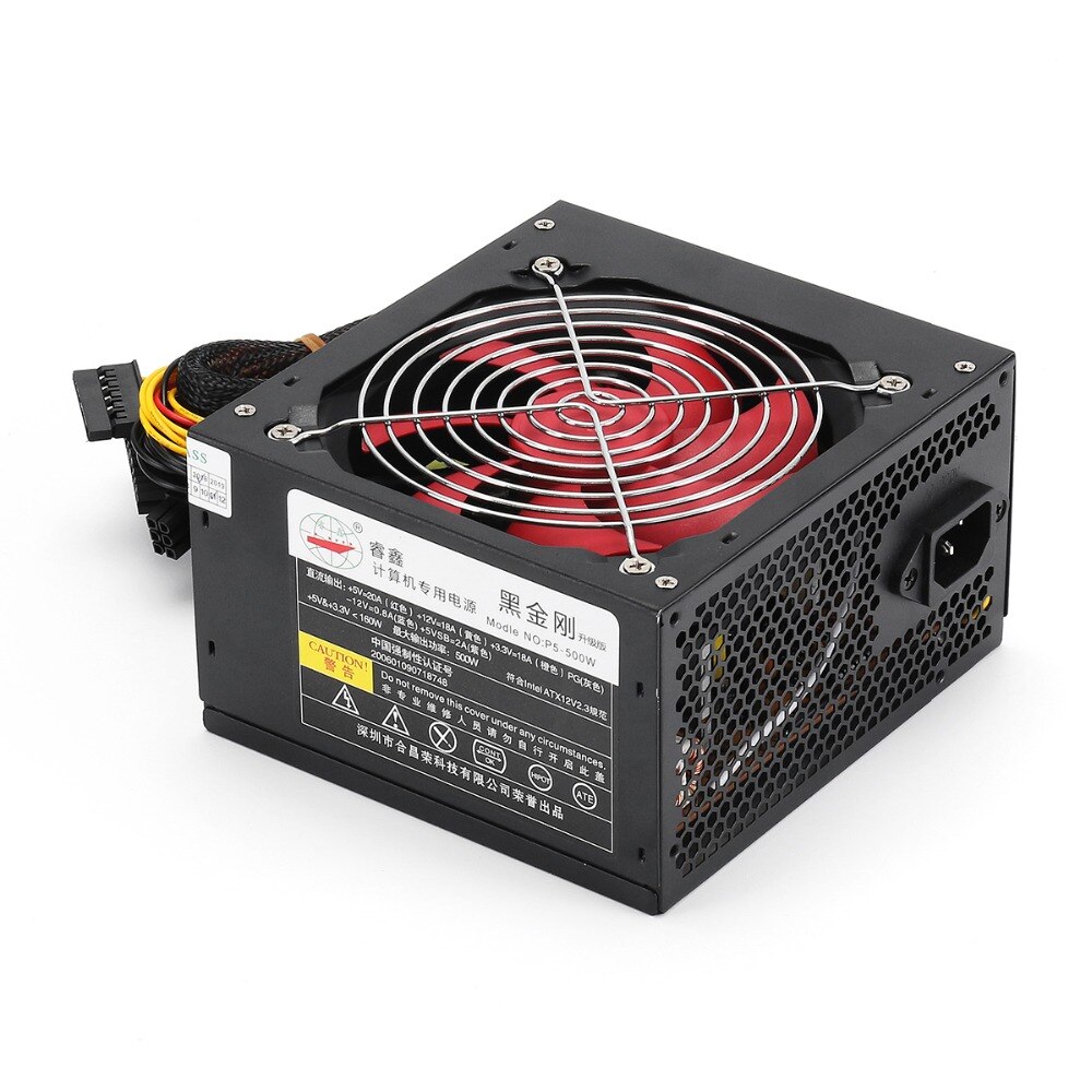 Desktop Power 400W/500W Quiet Power Switching 12V ATX BTC Power Supply SATA 20PIN+4PIN Power Supply Computer For Intel AMD PC