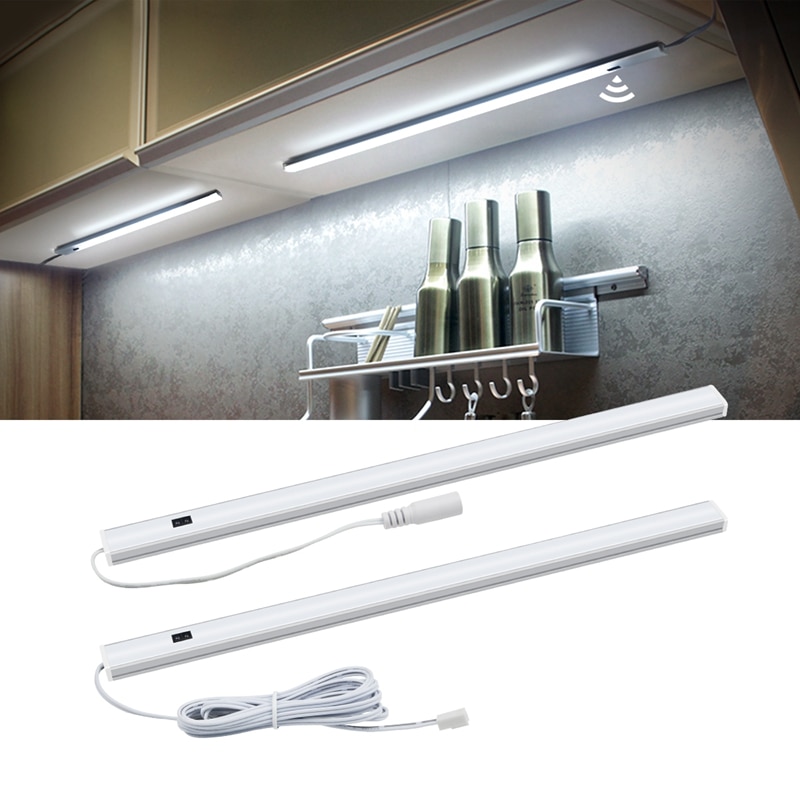 2 st led-lampa för kök handscanningslampa med eu-kontakt 12v- handssensoromkopplare led-lampa styv barlampa för sovrumsgarderobslampa