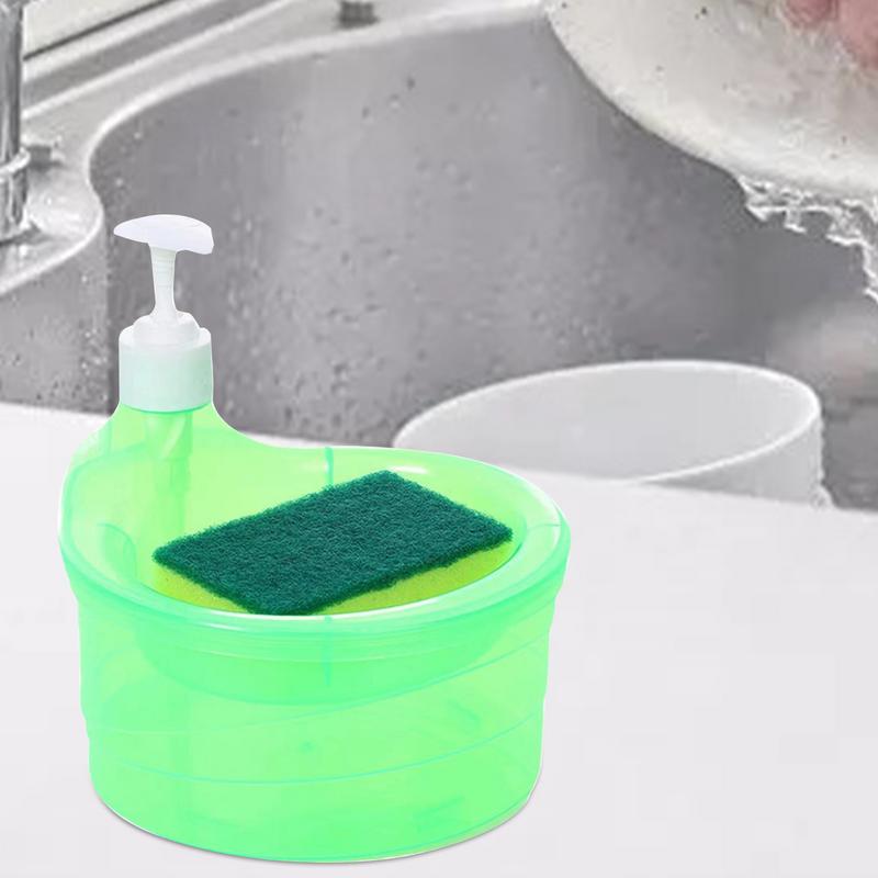 Dishwasher Dispenser Sponge Holder Washing Soap Dispenser 2 In 1 Washing Up Liquid Dispenser With Sponge Dish Soap Dispenser And