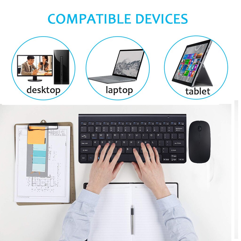 Ultra Thin 2.4Ghz Wireless USB Wired Mouse and Keyboard Combo for Desktop Computer Laptop Keyboard and USB Mouse Combo Set Kit