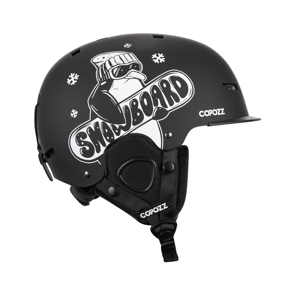 COPOZZ casco de esquí dibujos animados medio cubierto casco de seguridad antiimpacto ciclismo esquí Snowboard casco deportivo para adultos y niños: M / Oro