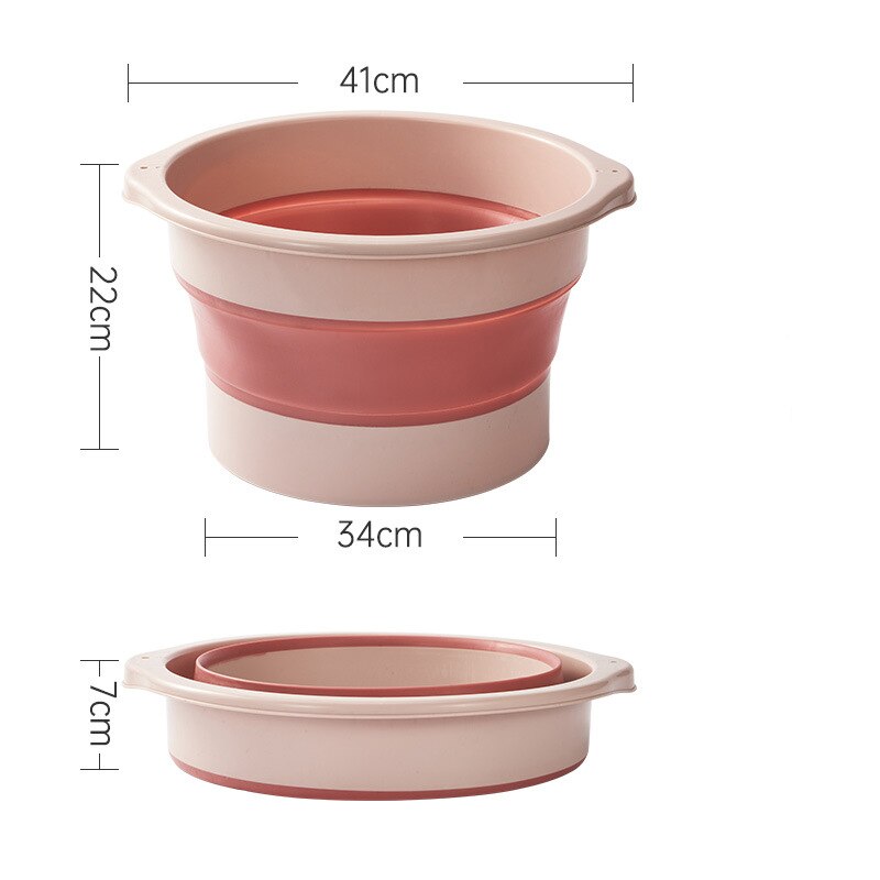 10L Vouwen Voetenbad Emmer Huishouden Hoge Kalf Vat Reizen Draagbare Voetbad Massage Opvouwbare Voet Bad Wastafel Grijs: pink