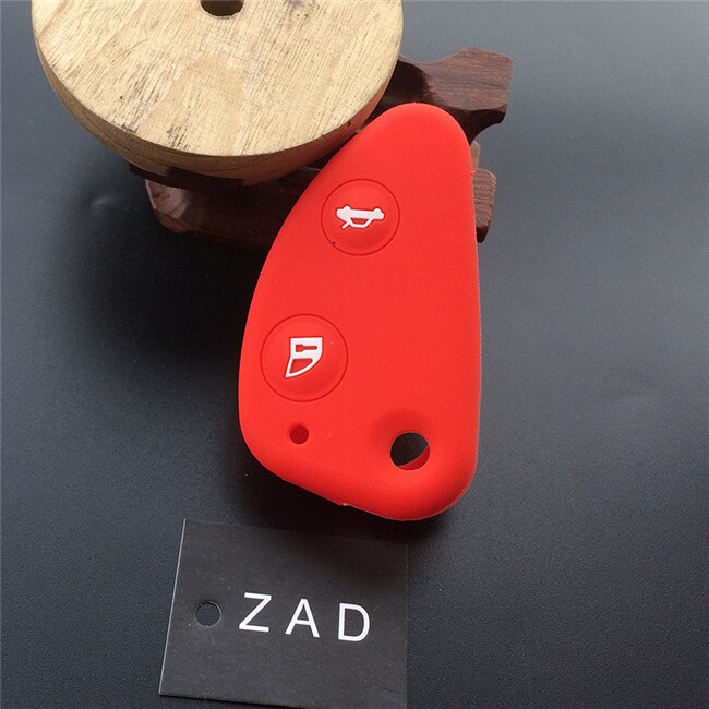Zad capa protetora de chave de silicone, capa de borracha para alfa romeo 147 156 166 gt jtd ts dobrável, 3 botões chave remota: Vermelho