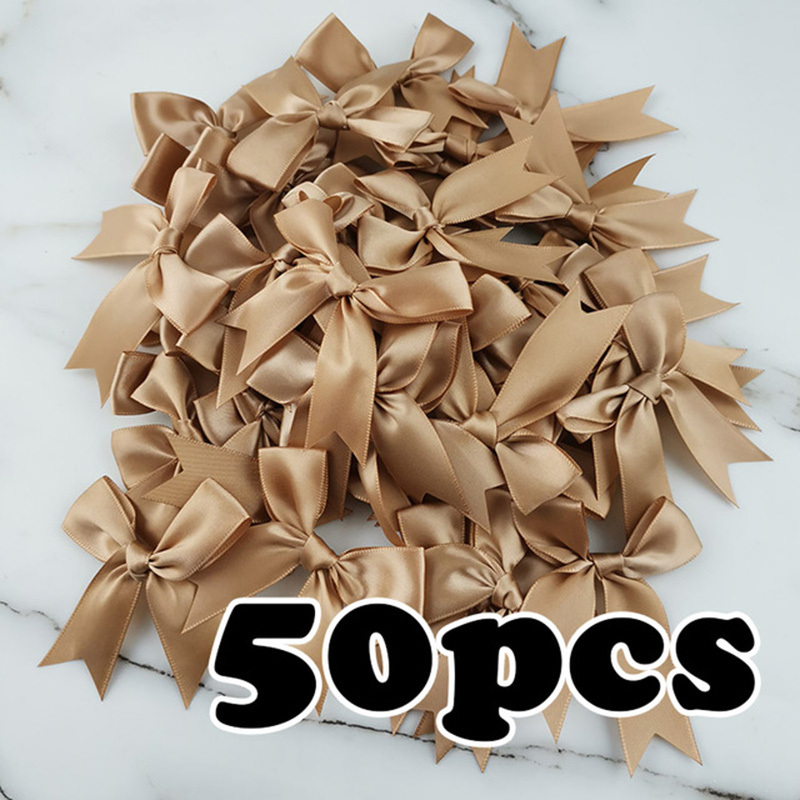 (50 uds) lazos de cinta rosa fresco de 1 pulgada, lazo de satén de poliéster, flor, decoración artesanal DIY