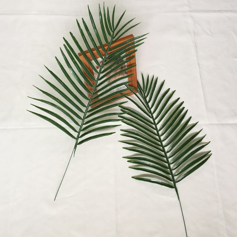 Plast konstgjorda blad tropiska palmblad simulering blad för hawaiian luau temafest hem trädgård dekoration