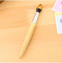 Bolígrafo kawaii con forma de pincel para niños, suministros de madera para oficina y escuela, papelería creativa, bonito, 1 ud.: YELLOW