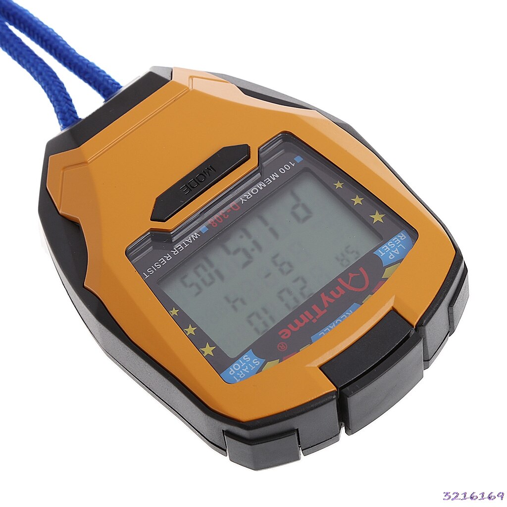 3 Row100 Lap 1/1000s Digital Sport Counter Timer Athletic Stopwatch