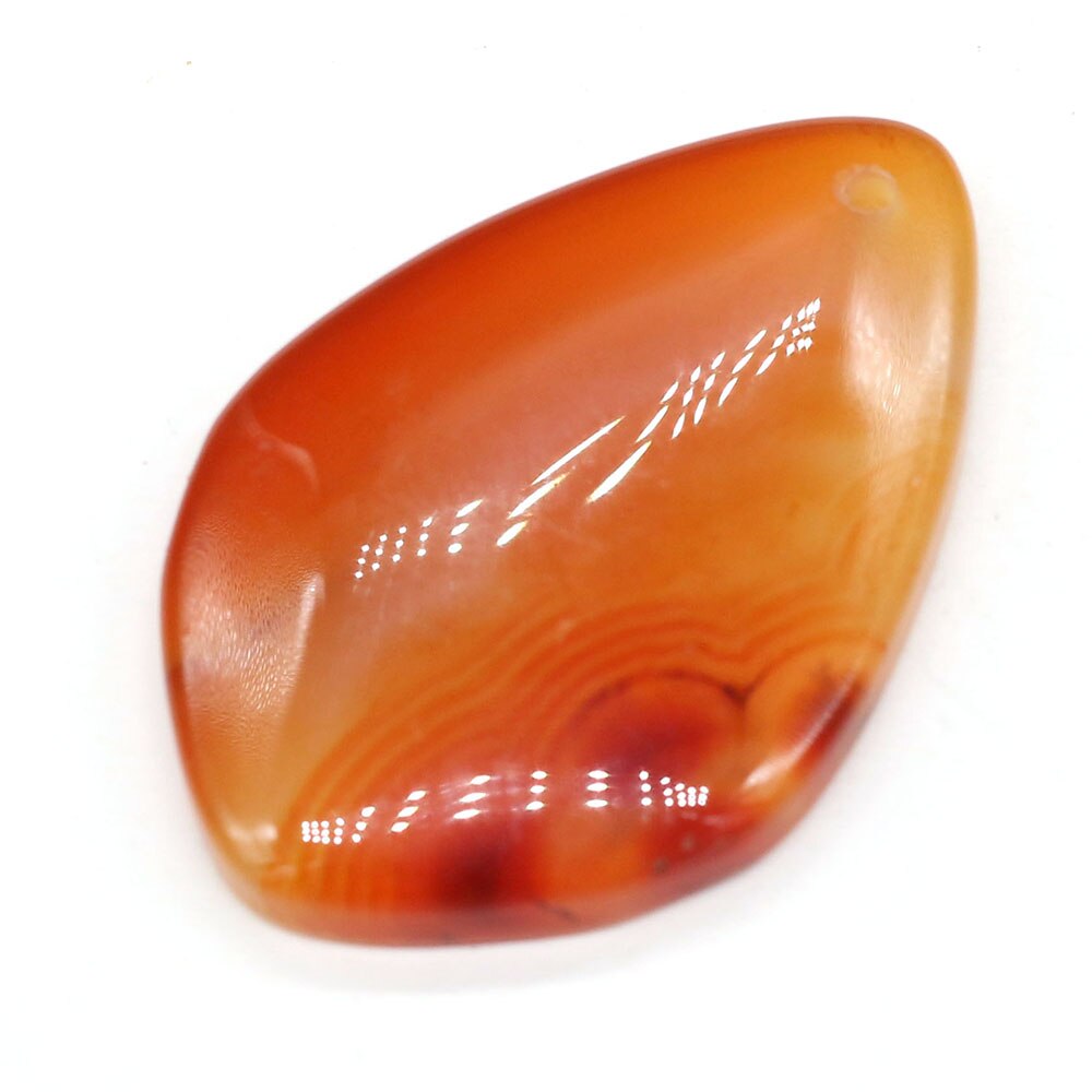 Natural Two-tone Agates Pendants Charms Stone Rhombus Shape Pendants DIY for Necklace or Jewelry Making Size 30x45mm: Red