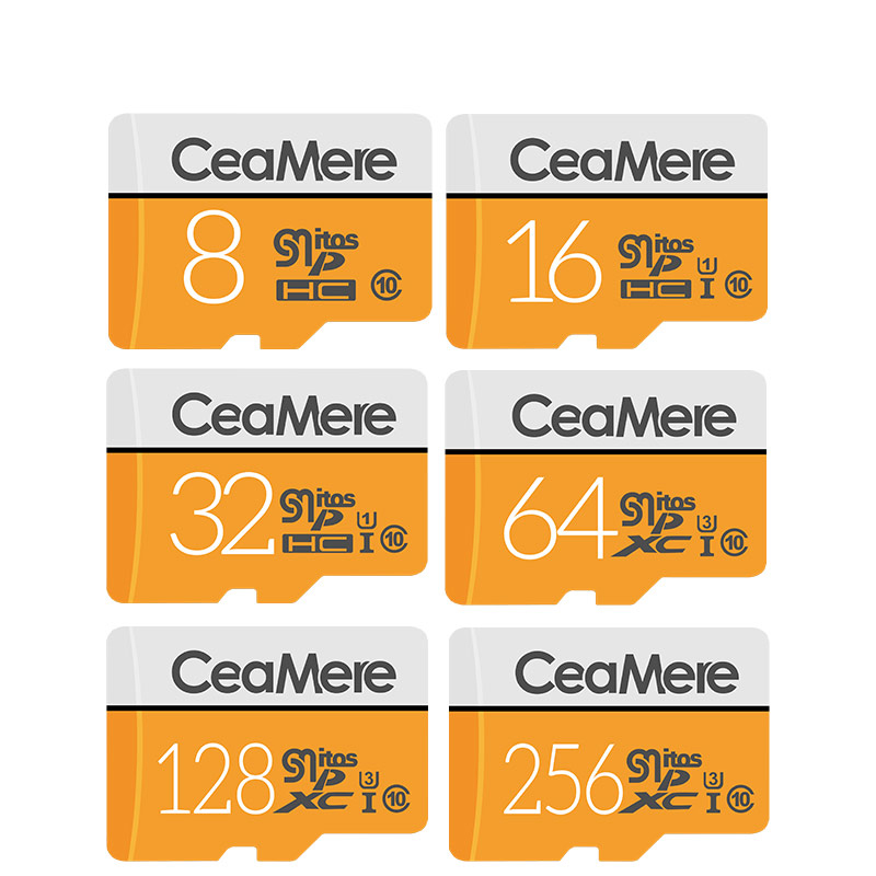 CeaMere tarjeta Micro SD 256GB/128GB/32GB UHS-3 64GB/16GB/8GB Clase 10 UHS-1 tarjeta de memoria Flash de 4GB de memoria Microsd gratis Tarjeta de lector