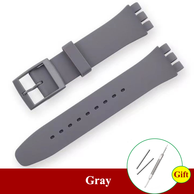 16mm 17mm 19mm 20mm Zachte Siliconen Armband Kleurrijke Horlogeband voor Swatch Horlogeband Vervanging Horloges accessoires met Tool
