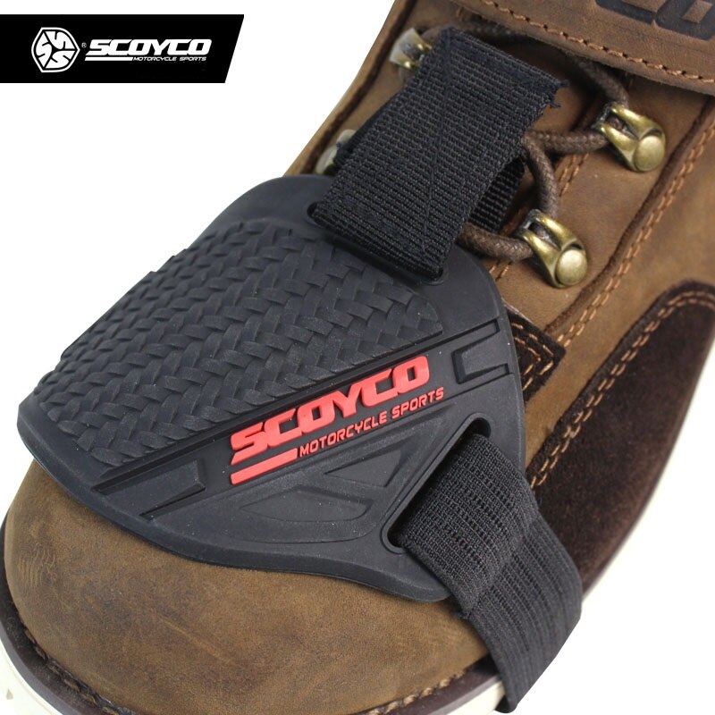 SCOYCO motorcycle gear of protective sleeve supporting rubber Gear boots cover shoes pad protecting sleeve blocking