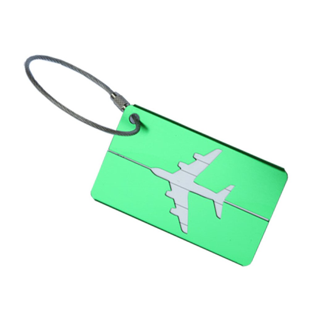 Reizen Aluminium Vliegtuig Kofferlabels Koffer Label Naam Adres Id Bagagelabel: Green