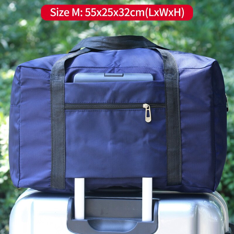 Bolsa de viaje de almacenamiento para hombre y mujer, bolso Oxford resistente al agua, bolsa de equipaje, adecuado para cubierta de carrito, XA584F: Soft Blue M