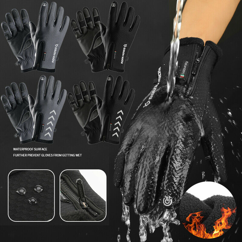 Guantes de invierno gruesos cálidos para hombre guantes negros con pantalla táctil a prueba de viento Guantes Térmicos impermeables para hombres de de para hombres