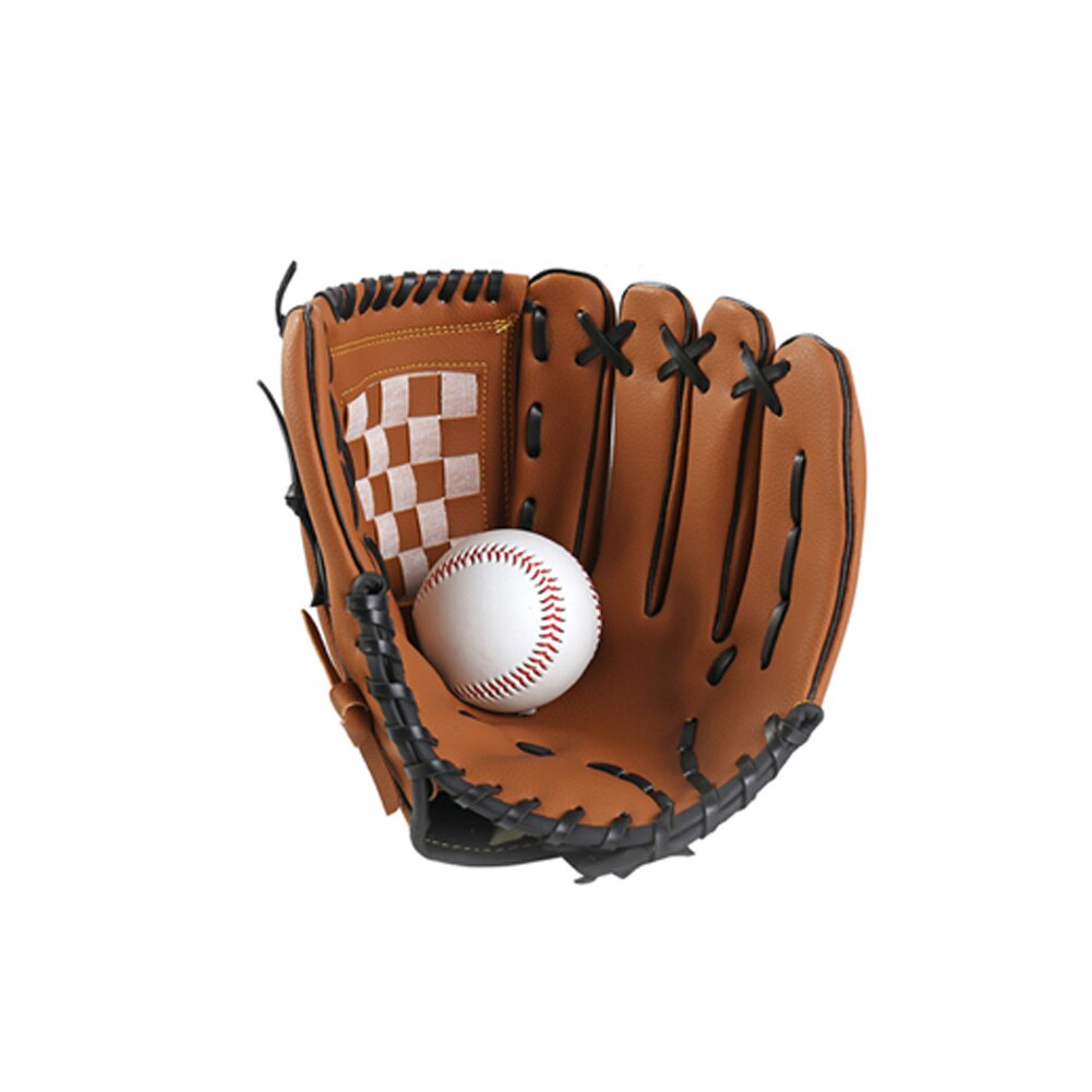 1pc Men Women Practice Sports Outdoor Training Comfortable Baseball Glove Softball Mitts Accessories Left Hand Adjustable Soft: Brown9.5 Inch