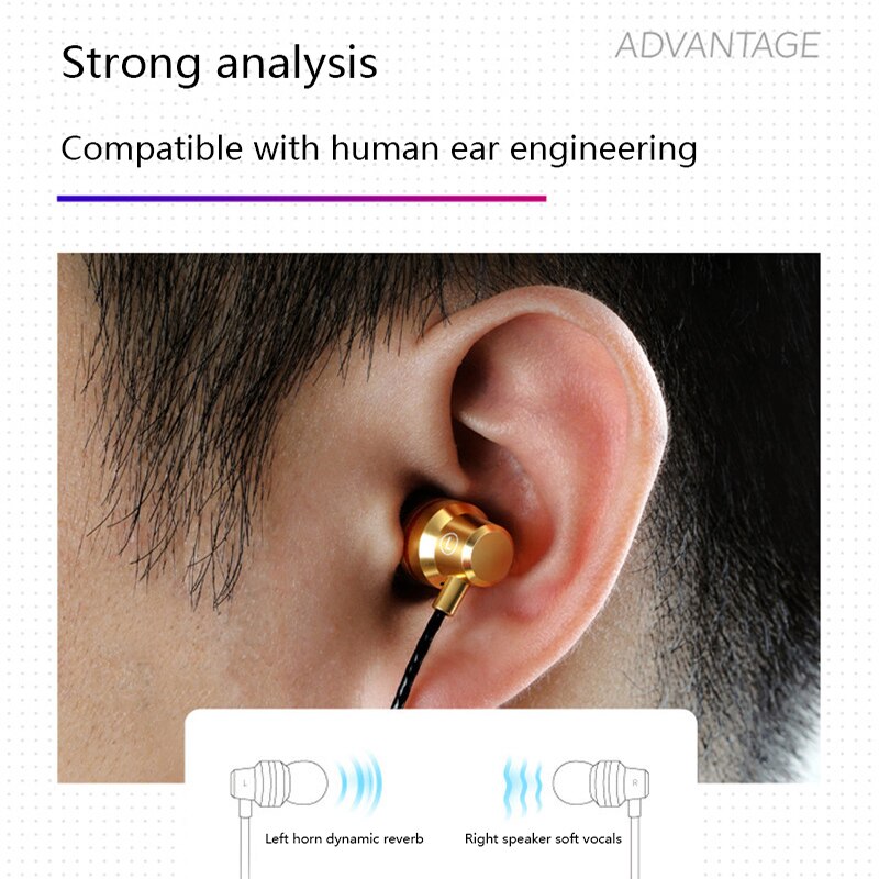 Type C Earphone Dynamic Drive HiFi USB-C Earbuds In-ear Bass Metal Sport Gaming Headset with Mic for Xiaomi Huawei HTC Samsung