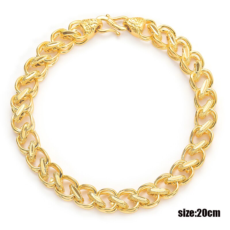 Plated 24K Gold Bracelet Multi Shape Punk Curb Cuban Chain Gold Bracelets Flowers Bangle Fox Fish Wife Fiance Collect: style-3